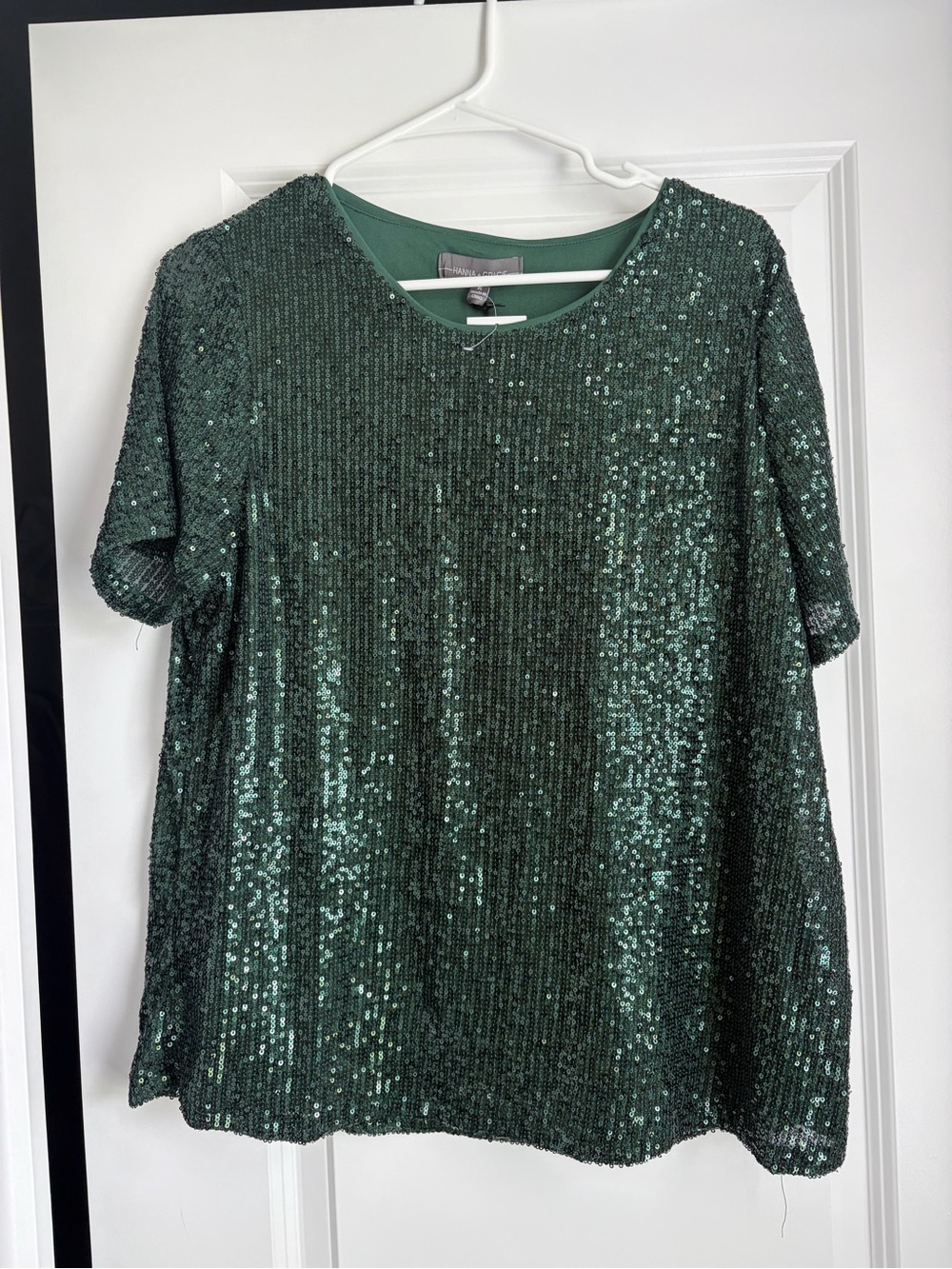 Women's Emerald Sequin Short-Sleeve Tee